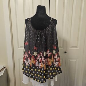 Rosegal Tank Top Chain Detail Straps, Sleeveless Boho  SZ 1X